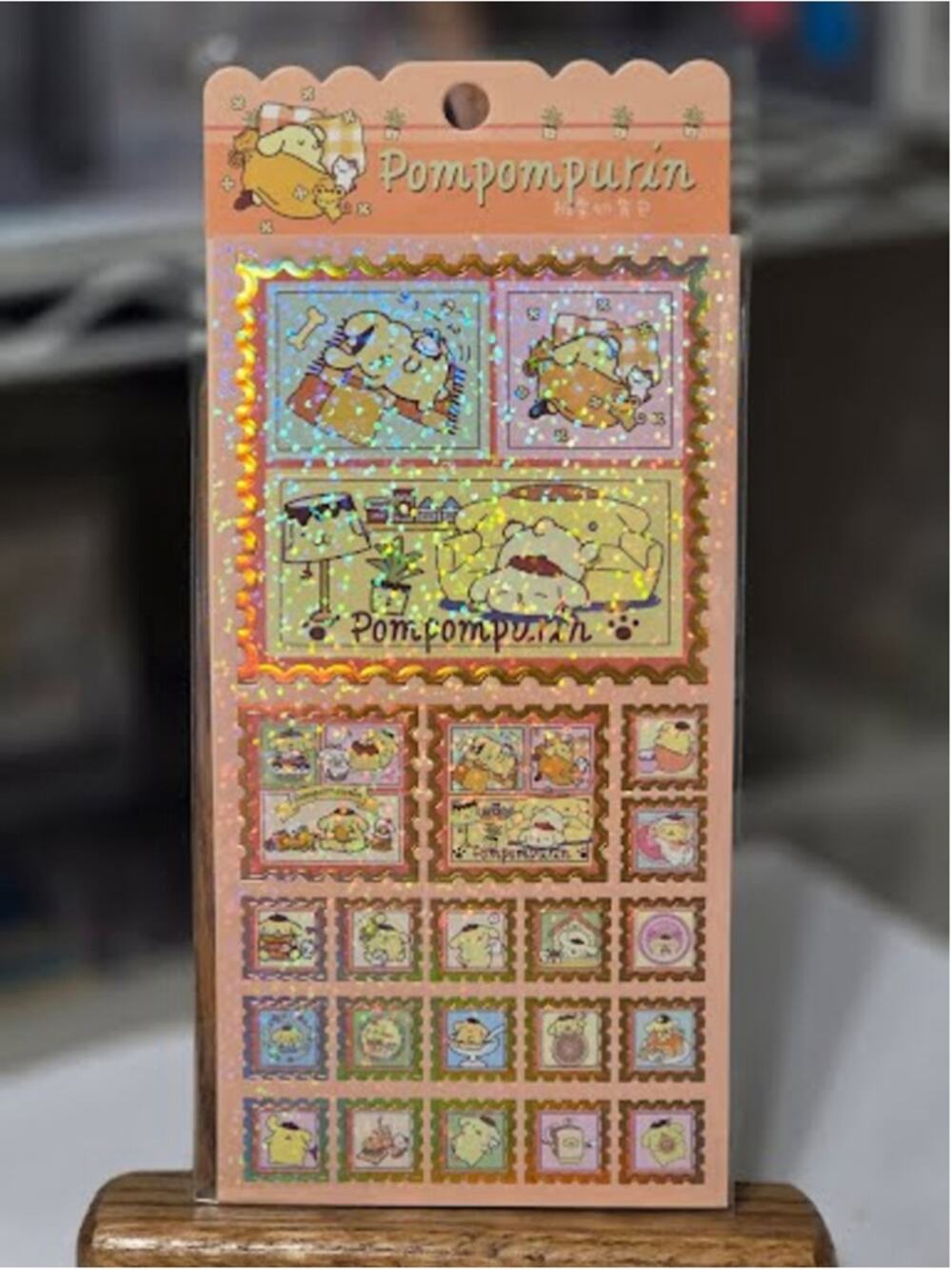 #POM-2245 Pompom Stamp Sticker Sheet Foil Laser Stickers